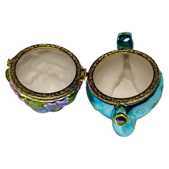 Christopher Radko 6" Hinged Porcelain Trinket Teapot 2006 Spring Bouquet MIB - Picture 7 of 15